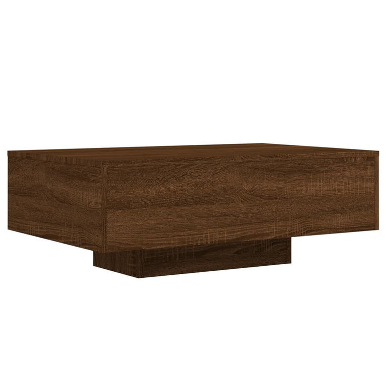Salontafel met LED-verlichting 85x55x31 cm bruin eikenkleur