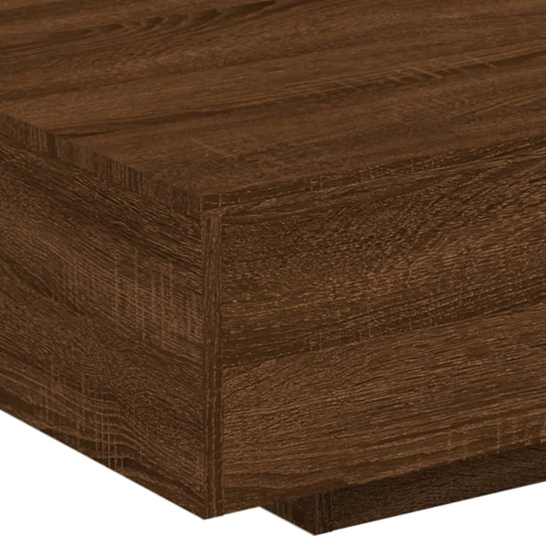 Salontafel met LED-verlichting 85x55x31 cm bruin eikenkleur