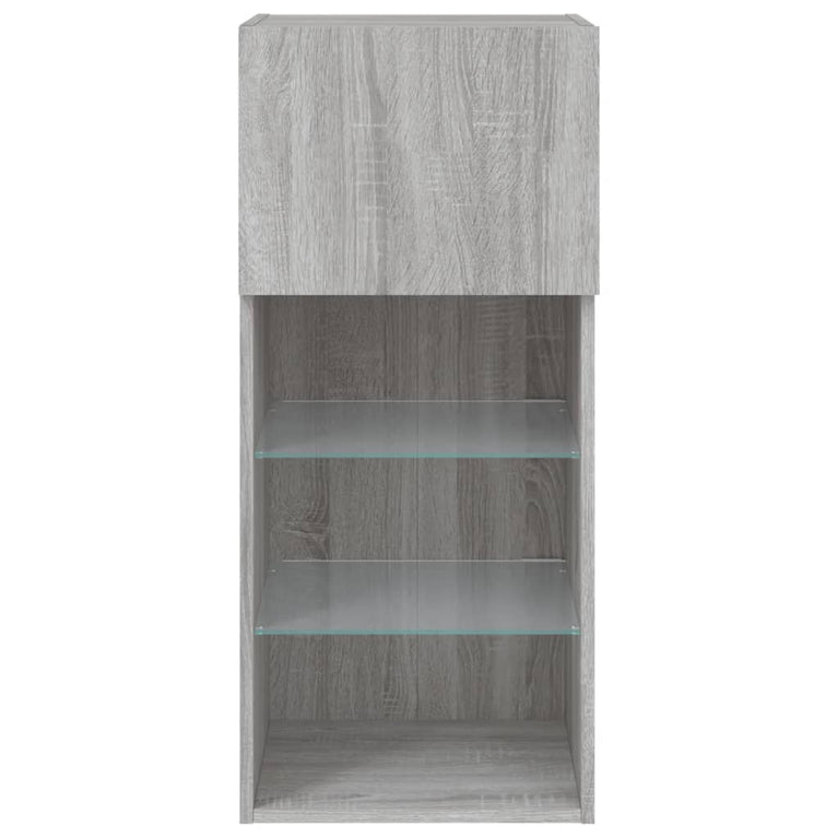 Tv-meubels met LED-verlichting 2 st 40,5x30x80 cm grijs sonoma