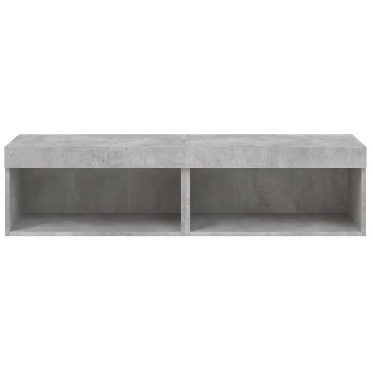 Tv-meubels met LED-verlichting 2 st 60x30x30 cm betongrijs
