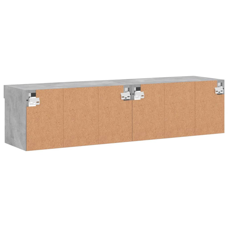 Tv-meubels met LED-verlichting 2 st 60x30x30 cm betongrijs