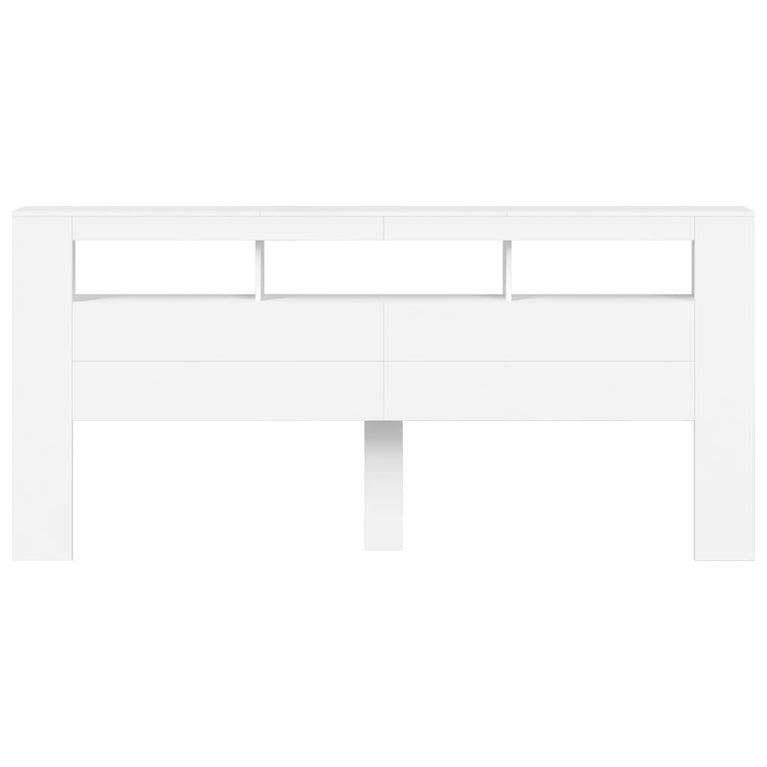 Hoofdeinde met LED 220x18,5x103,5 cm bewerkt hout wit