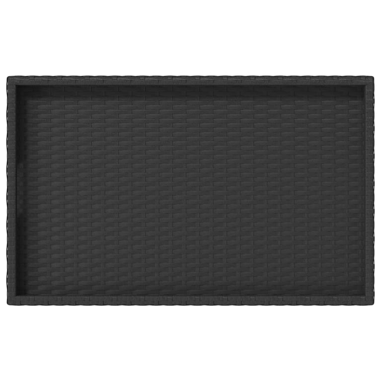 Dienbladtafel inklapbaar 65x40x75 cm poly rattan zwart