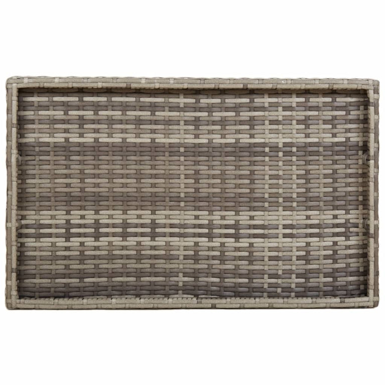 Dienbladtafel inklapbaar 65x40x75 cm poly rattan grijs