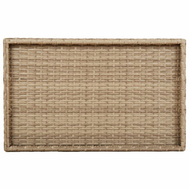 Dienbladtafel inklapbaar 65x40x75 cm poly rattan beige