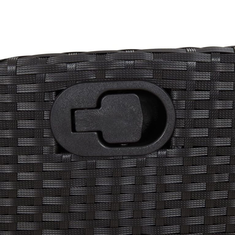 Tuinstoel verstelbaar met voetensteun poly rattan zwart