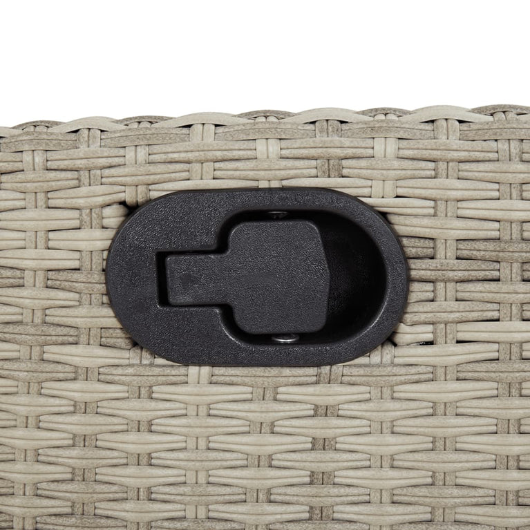 Tuinstoel verstelbaar met voetensteun poly rattan lichtgrijs