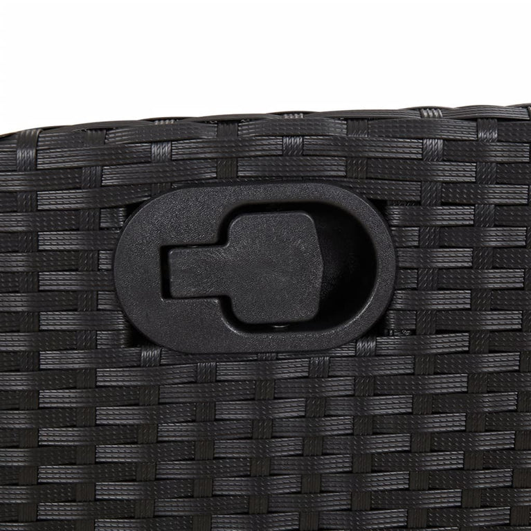 Tuinstoelen 2 st verstelbaar met voetensteun poly rattan zwart