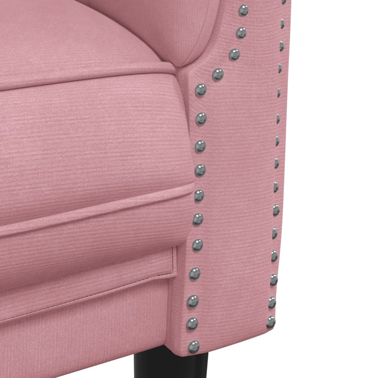 3-delige Loungeset fluweel roze