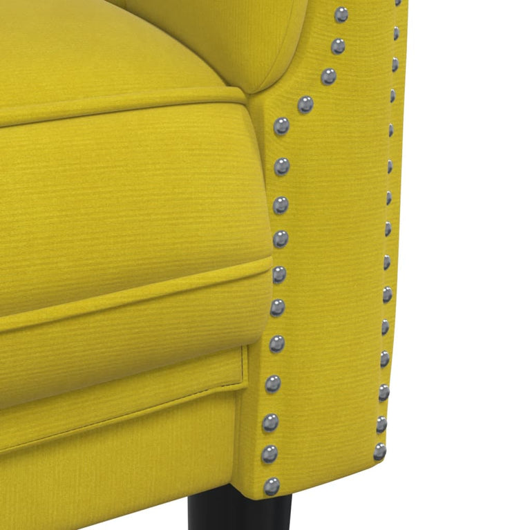 3-delige Loungeset fluweel geel