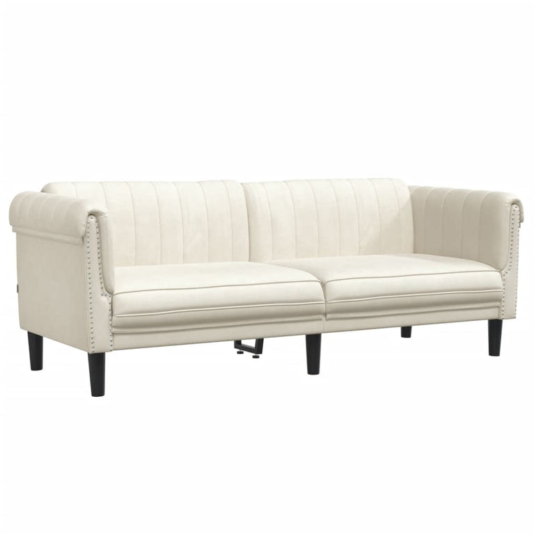 2-delige Loungeset fluweel crèmekleurig
