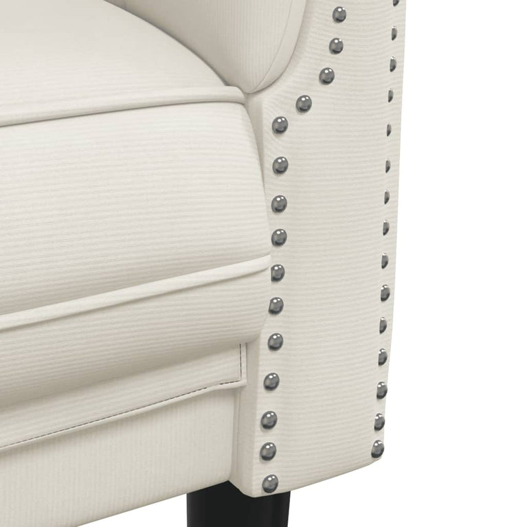 2-delige Loungeset fluweel crèmekleurig