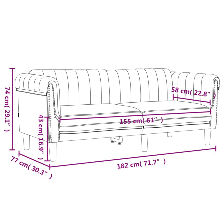 2-delige Loungeset fluweel crèmekleurig