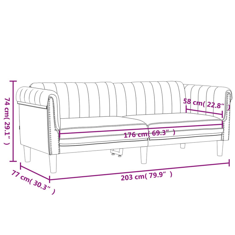 2-delige Loungeset fluweel crèmekleurig