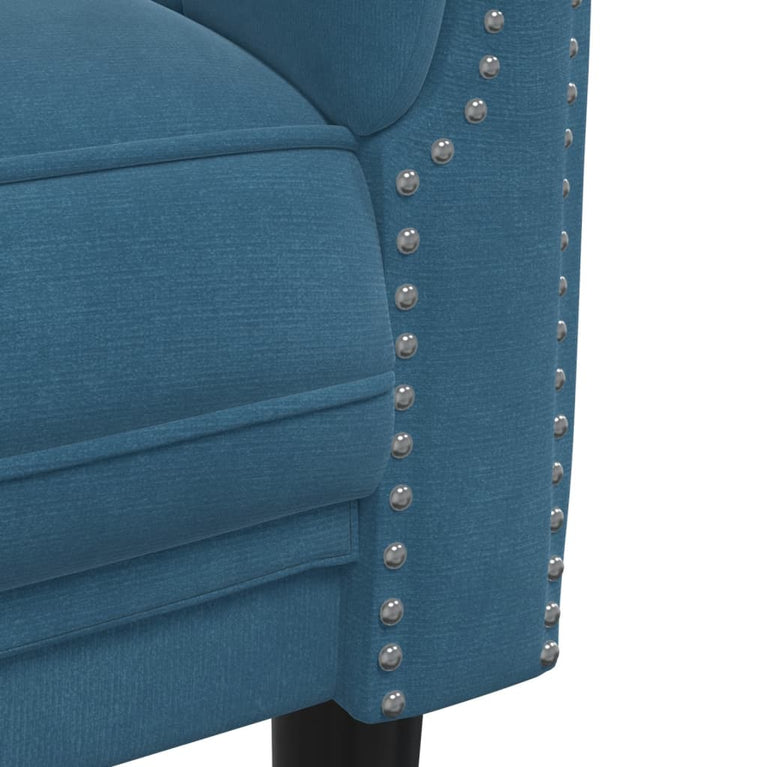 2-delige Loungeset fluweel blauw