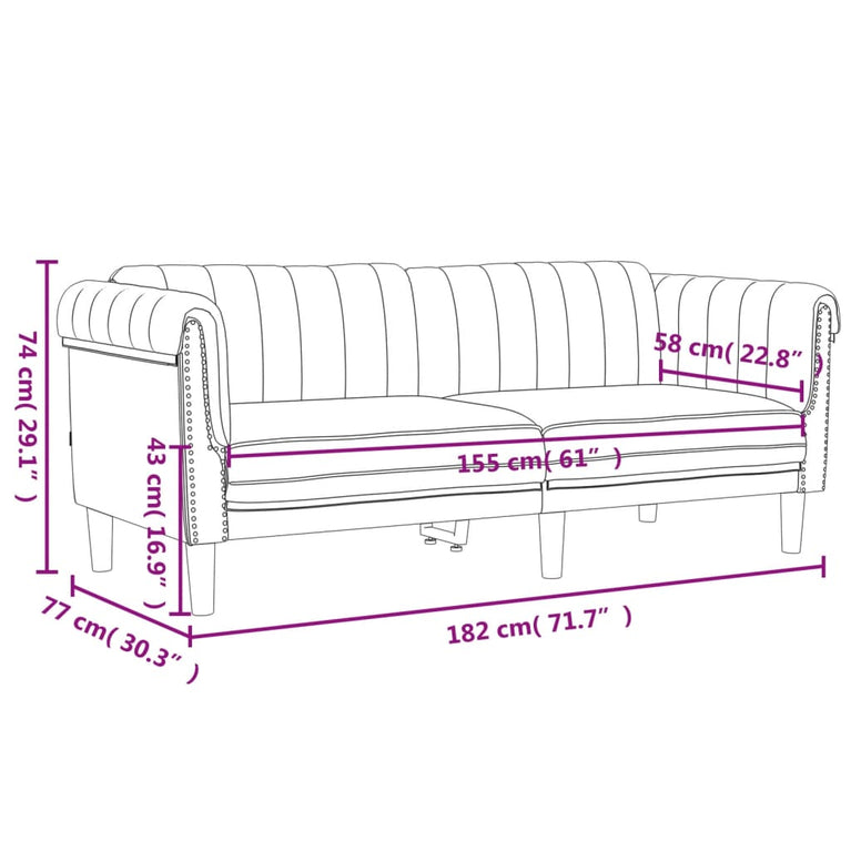 2-delige Loungeset fluweel blauw