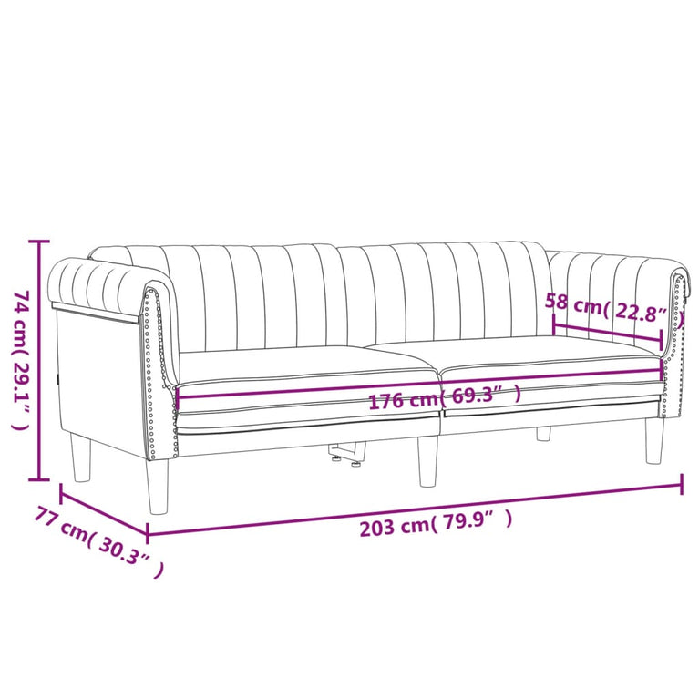 2-delige Loungeset fluweel blauw