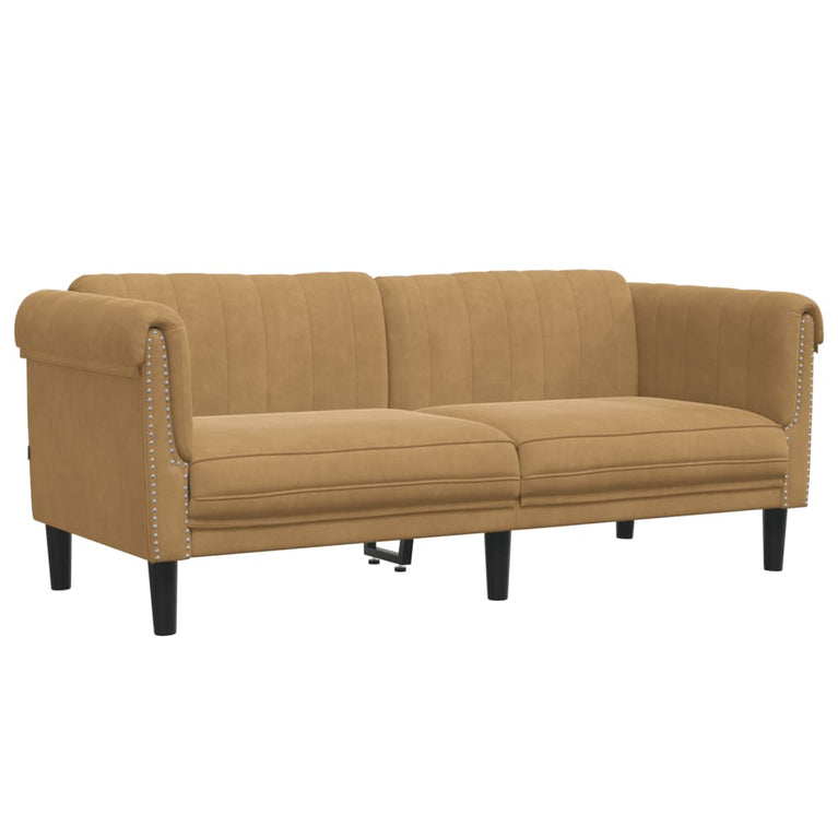2-delige Loungeset fluweel bruin