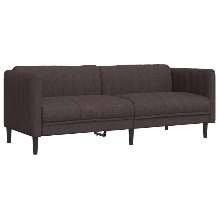 3-delige Loungeset stof donkerbruin