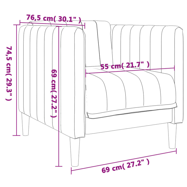 3-delige Loungeset stof donkerbruin