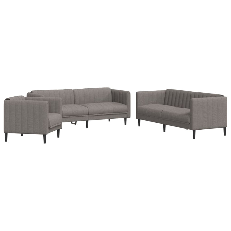 3-delige Loungeset stof taupe