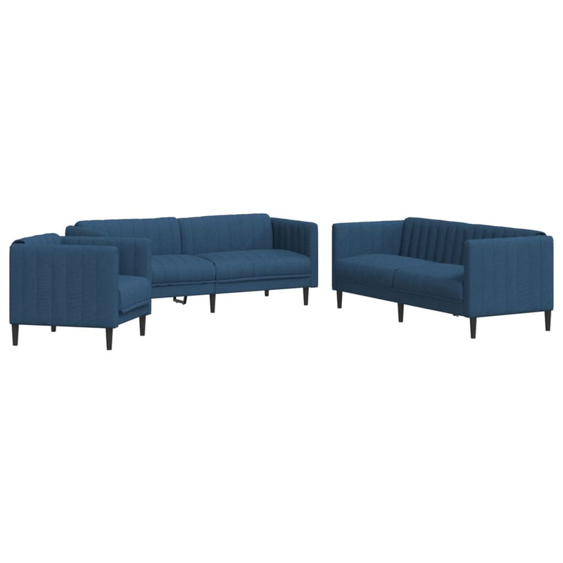 3-delige Loungeset stof blauw