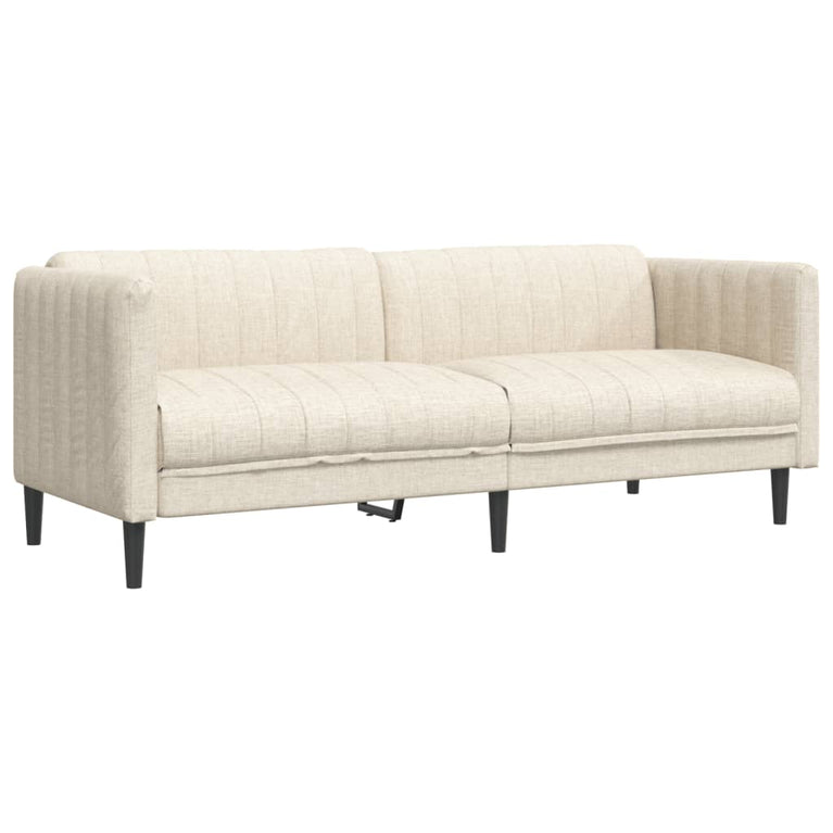 3-delige Loungeset stof crèmekleurig