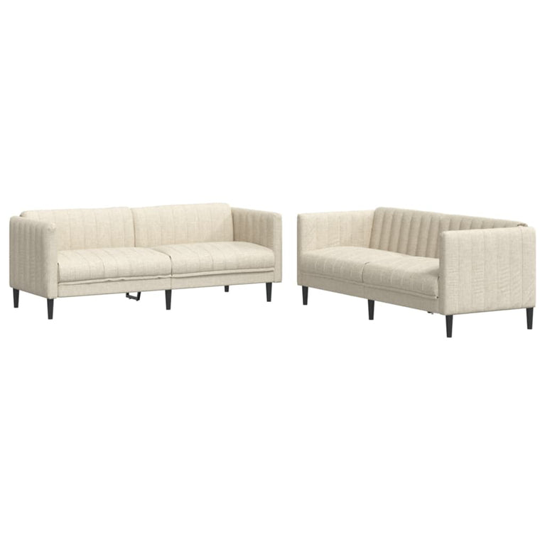 2-delige Loungeset stof crèmekleurig
