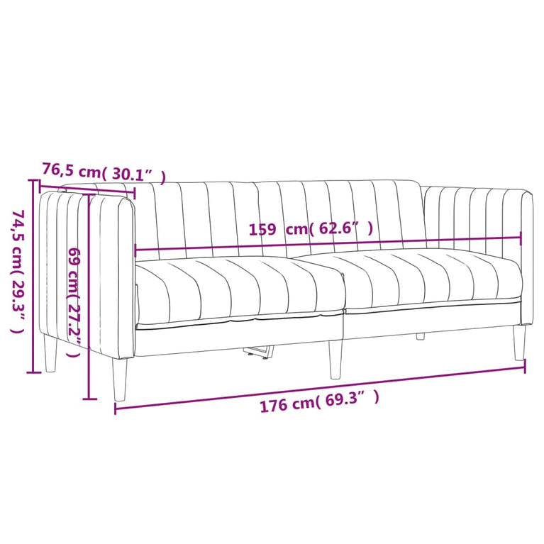2-delige Loungeset stof crèmekleurig