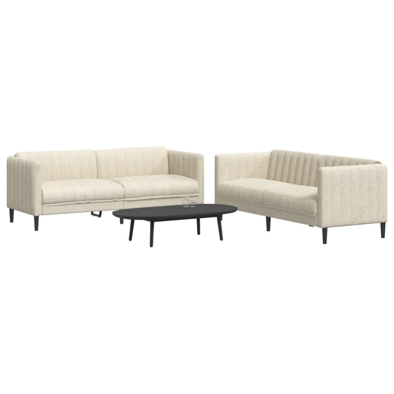 2-delige Loungeset stof crèmekleurig