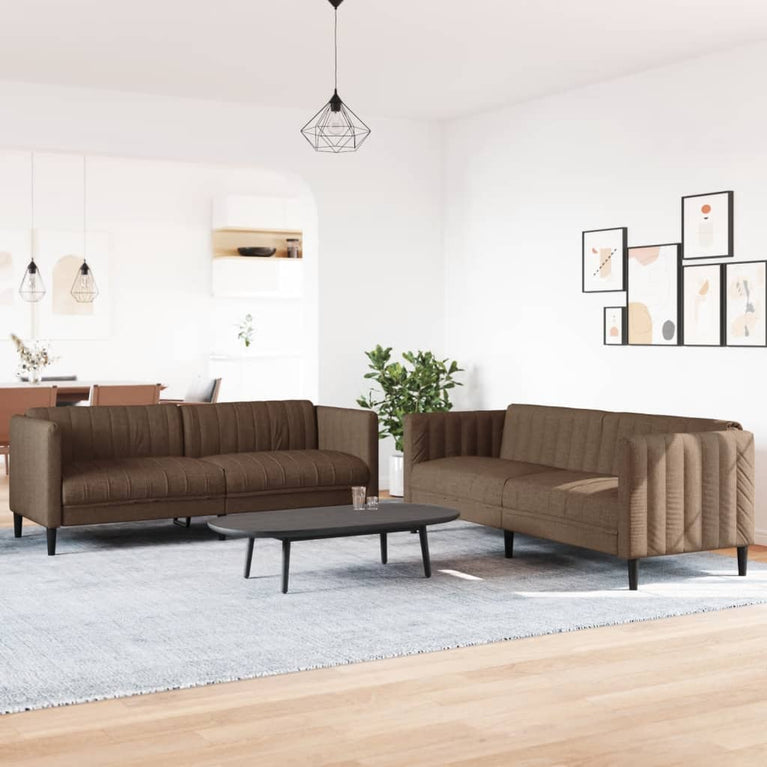 2-delige Loungeset stof bruin