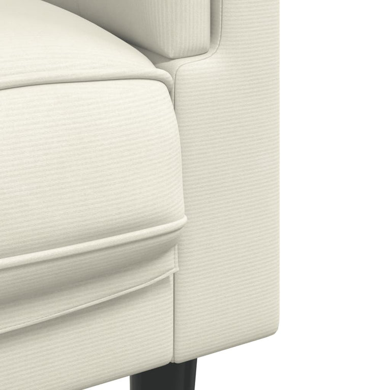 3-delige Loungeset met kussens fluweel crèmekleurig