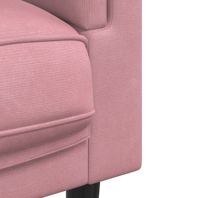 2-delige Loungeset met kussens fluweel roze
