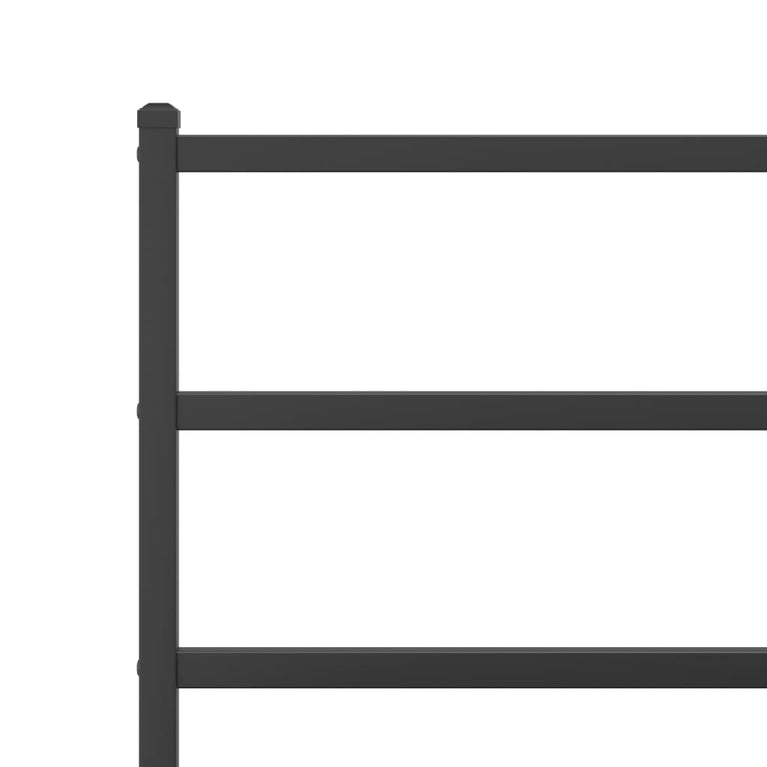 Bedframe met hoofdbord metaal zwart 160x200 cm