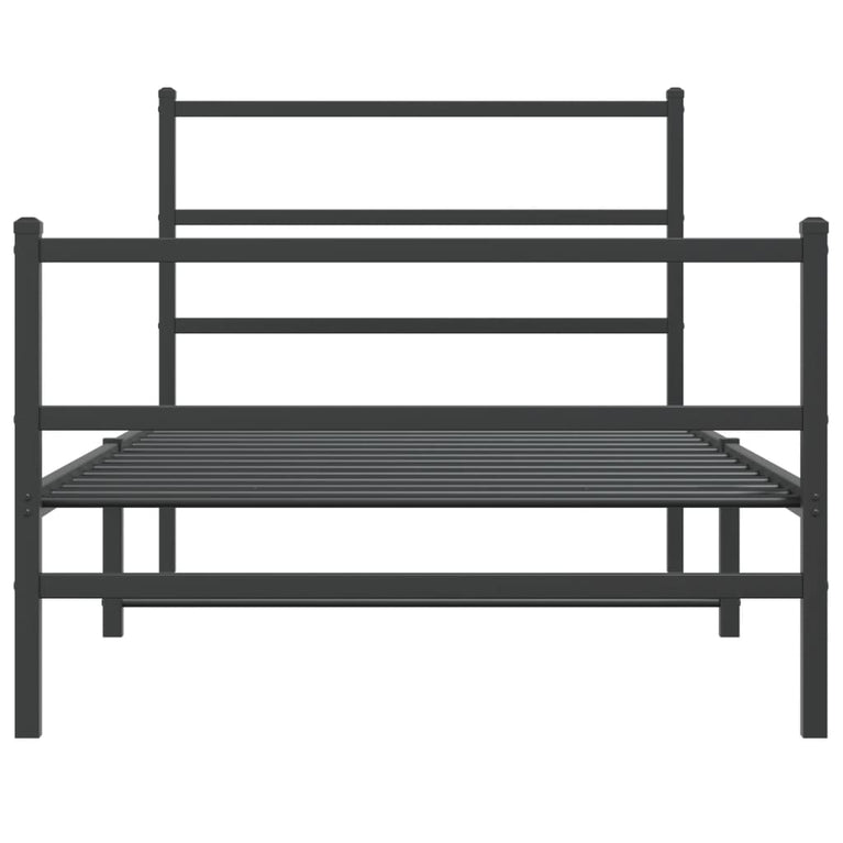 Bedframe met hoofd- en voeteneinde metaal zwart 100x200 cm