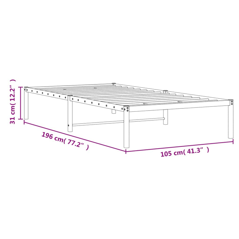 Bedframe metaal zwart 100x190 cm