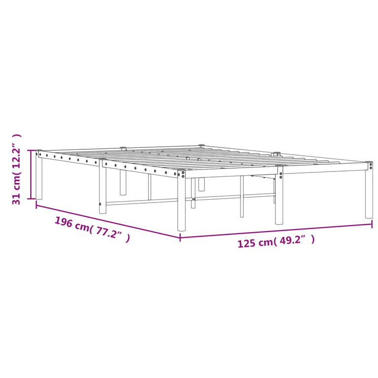 Bedframe metaal zwart 120x190 cm