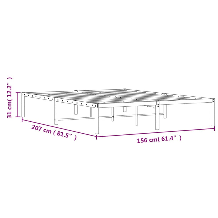 Bedframe metaal zwart 150x200 cm