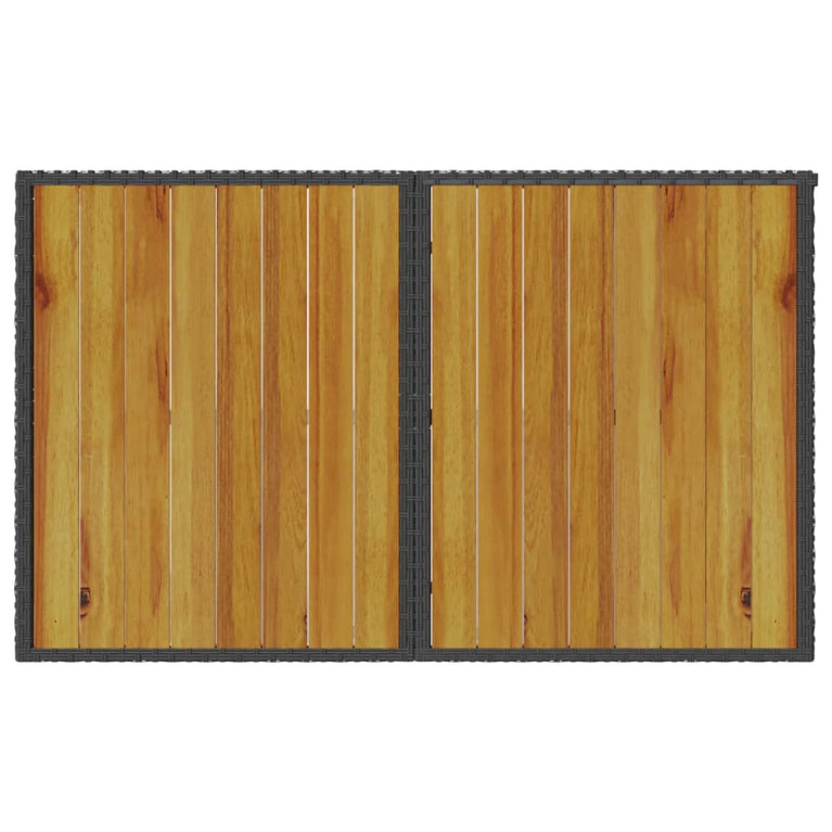 2-delige Tuinset met kussens poly rattan zwart