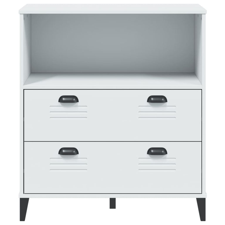 Boekenkast VIKEN 80x40x90 cm massief grenenhout wit