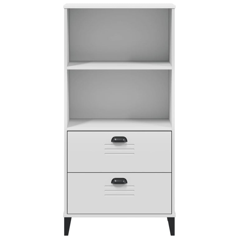 Boekenkast VIKEN 60x35x123 cm massief grenenhout wit