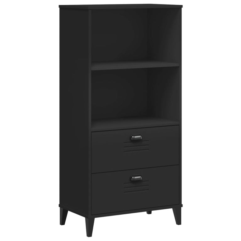 Boekenkast VIKEN 60x35x123 cm massief grenenhout zwart