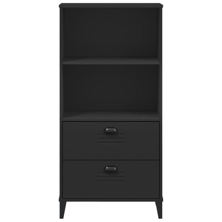 Boekenkast VIKEN 60x35x123 cm massief grenenhout zwart