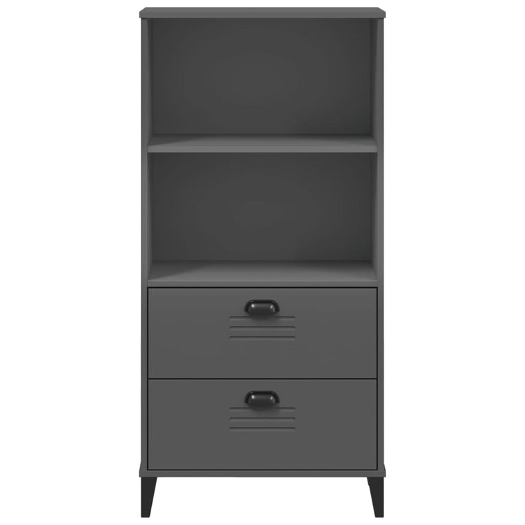 Boekenkast VIKEN 60x35x123 cm massief grenenhout antracietgrijs
