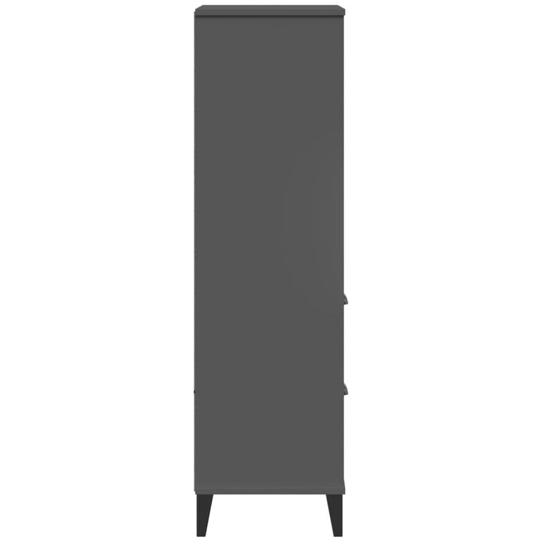 Boekenkast VIKEN 60x35x123 cm massief grenenhout antracietgrijs