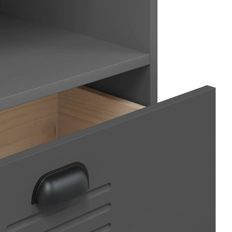 Boekenkast VIKEN 60x35x123 cm massief grenenhout antracietgrijs