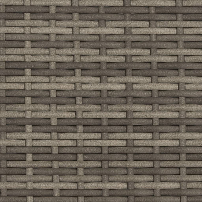 Tuinbank 2-zits met voetenbanken poly rattan grijs