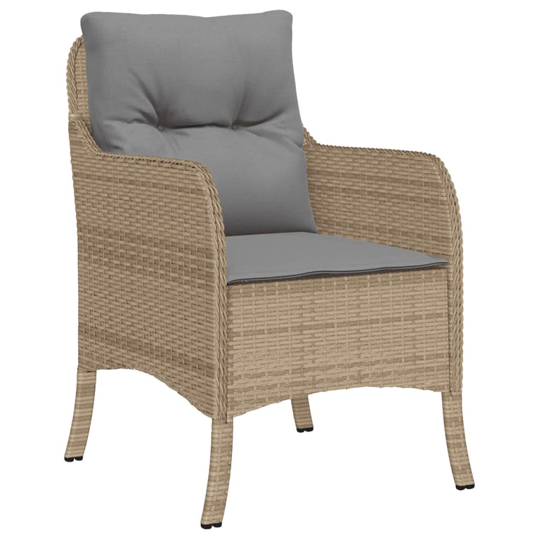 9-delige Tuinset met kussens poly rattan beige