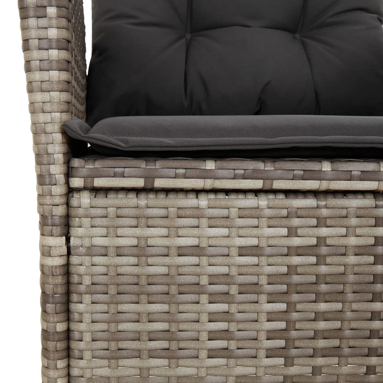 5-delige Tuinset met kussens poly rattan grijs