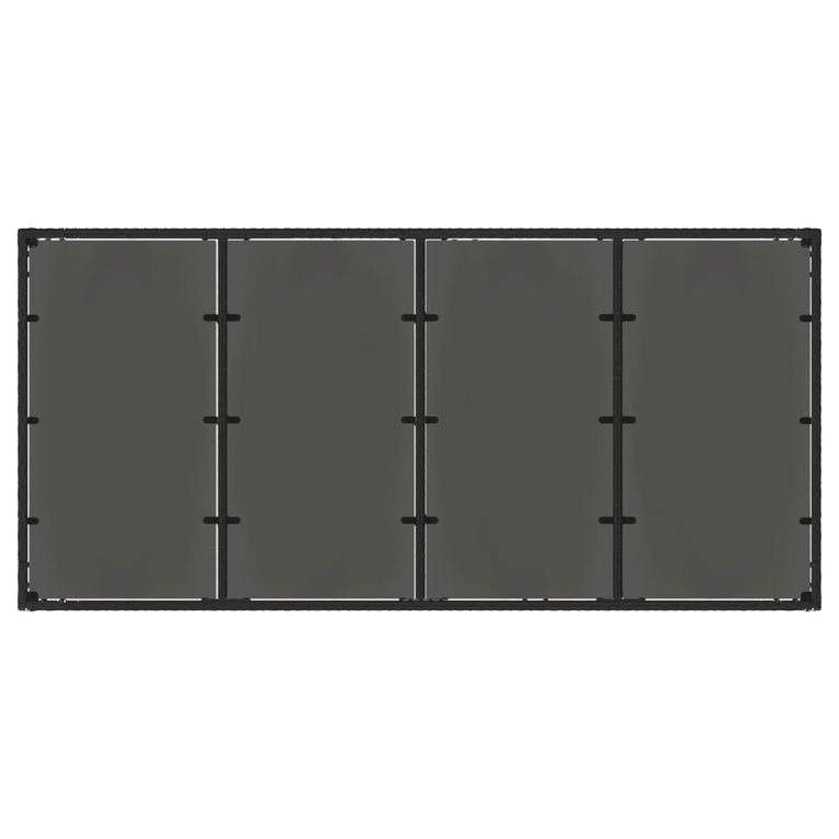 Tuintafel met glazen blad 190x90x75 cm poly rattan zwart